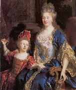 Nicolas de Largilliere Portrait of Catherine Coustard with her daughter Leonor oil painting on canvas